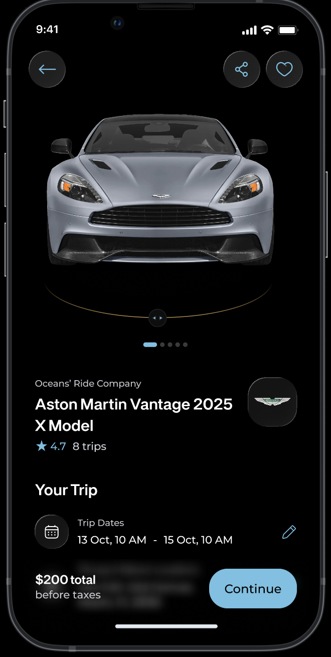 Drive Exotiq App - Car Detail